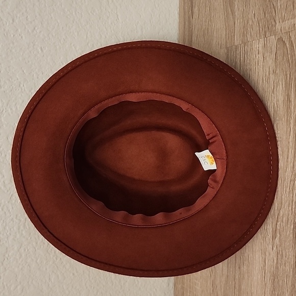 C&C California 100% Wool Felt Hat with Braided Band in Burnt Orange - Picture 6 of 8